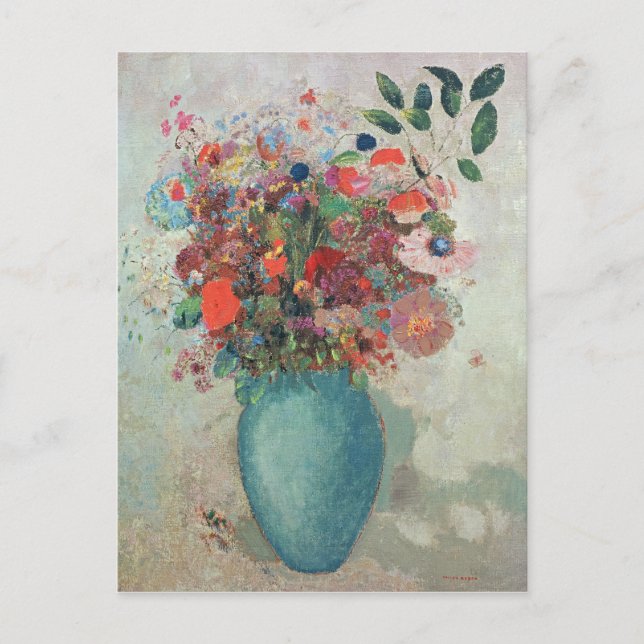 Blume in einer Türkisvase, c.1912 Postkarte (Vorderseite)