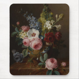 Blume in einer Vase auf einer Marmorkante Mousepad