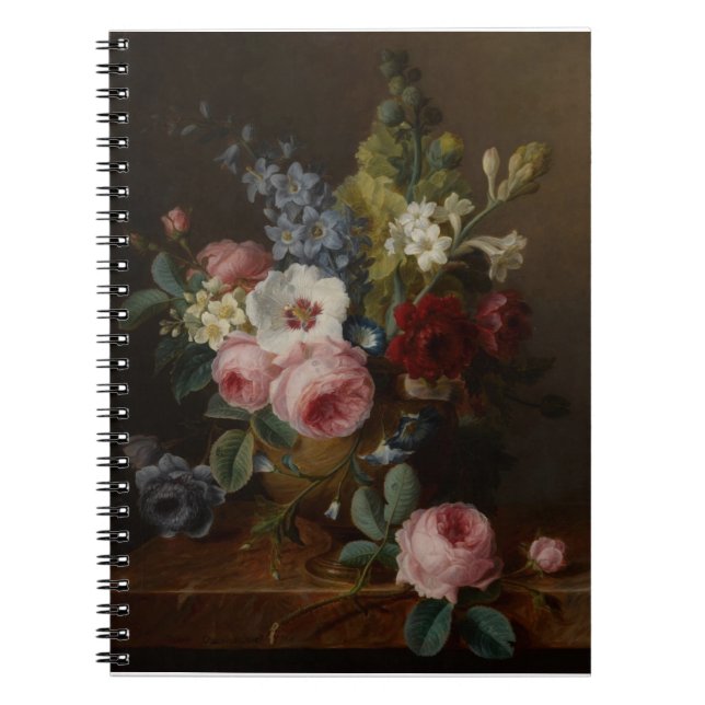 Blume in einer Vase auf einer Marmorkante Notizblock (Vorderseite)
