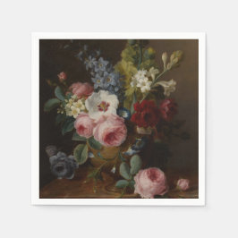 Blume in einer Vase auf einer Marmorkante Serviette