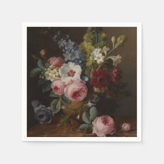 Blume in einer Vase auf einer Marmorkante Serviette (Vorderseite)