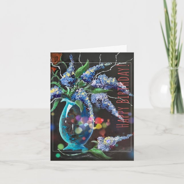 Blume in einer Vase-Geburtstagskarte Dankeskarte (Vorderseite)