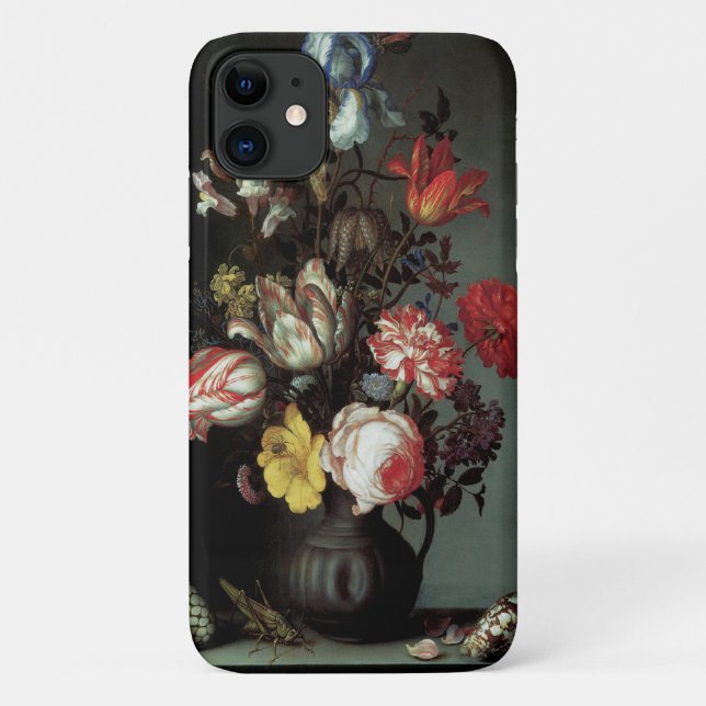 Blume in einer Vase mit Muscheln und Insekten Case-Mate iPhone Hülle (Rückseite)