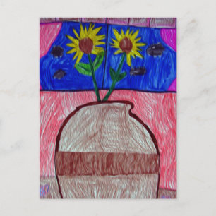 Blume in einer Vase Postkarte