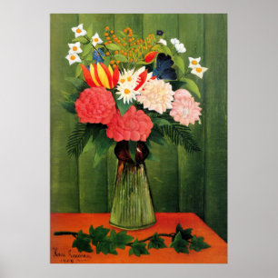 Blume in einer Vase von Henry Rousseau Poster