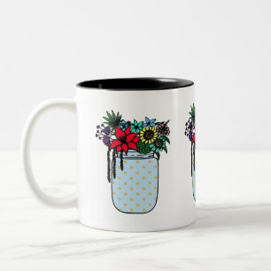 Blume in einer Vase Zweifarbige Tasse