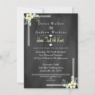 Blume in Frame Chalkboard nach Hochzeit Einladung