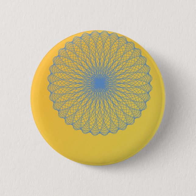 Blume in gelb 482 abstrakte Kunst Button (Vorderseite)