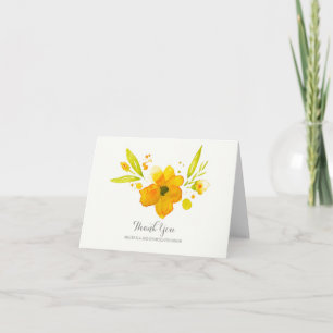 Blume in Gelb Aquarell Vielen Dank Dankeskarte