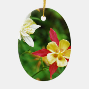 Blume in Gelb und Rot Keramikornament
