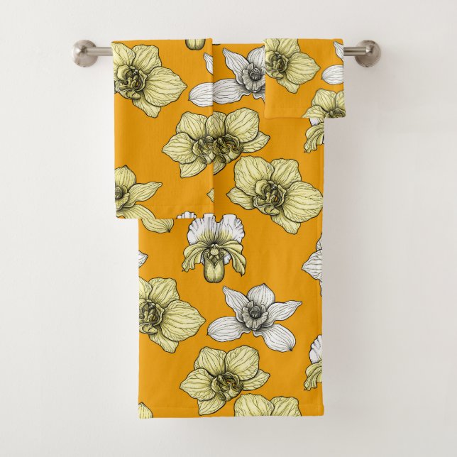 Blume in Gelb und Weiß Badhandtuch Set (Insitu)