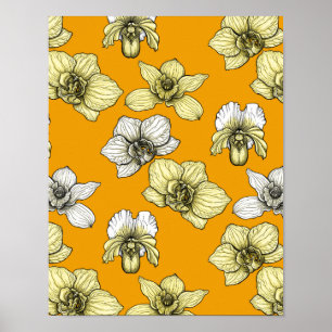 Blume in Gelb und Weiß Poster