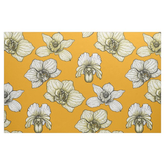 Blume in Gelb und Weiß Stoff (Fat Quarter (45,7 x 55,9 cm))