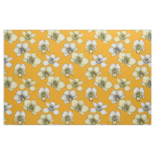 Blume in Gelb und Weiß Stoff
