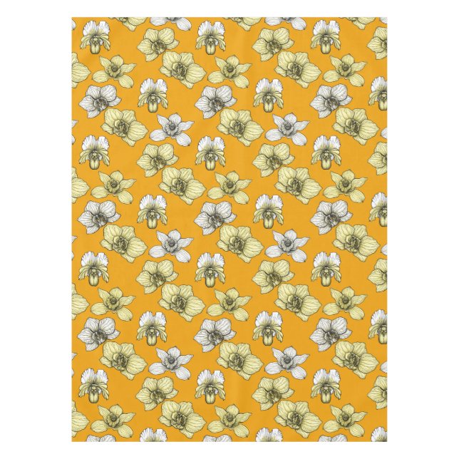 Blume in Gelb und Weiß Tischdecke (Vorderseite)