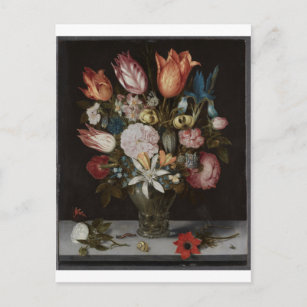 Blume in Glas, Ambrosius Bosschaert, Öl Postkarte