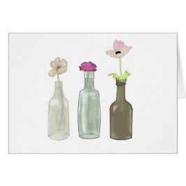 Blume in Glasflaschen. Pastellfarben