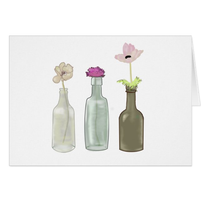 Blume in Glasflaschen. Pastellfarben (Vorderseite (Horizontal))
