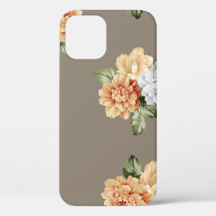 Blume in Grau und Creme mit Blätter Case-Mate iPhone Hülle