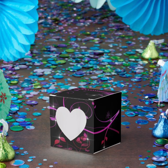 Blume in Heiß-Rosa Geschenkschachtel (Party)
