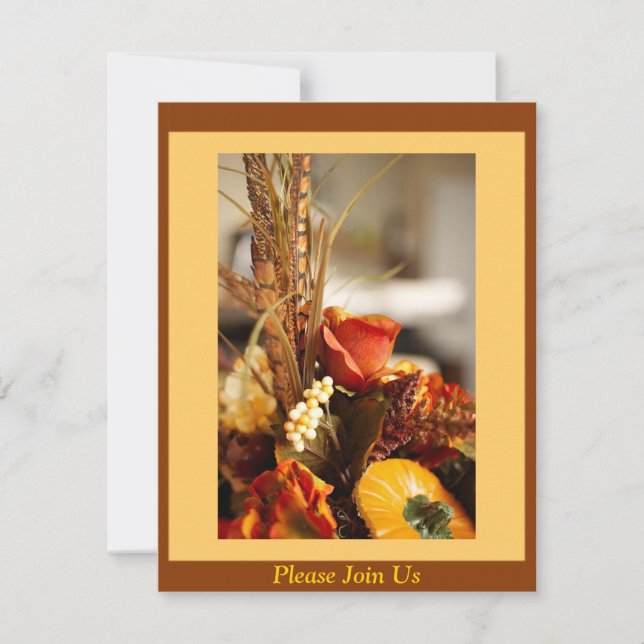 Blume in Herbstfarben - Einladung (Vorderseite)