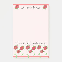 Blume in Korallen Post-it Klebezettel