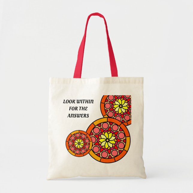 Blume in Mandala Yoga Fitness Einzigartiger Zen Tragetasche (Vorne)
