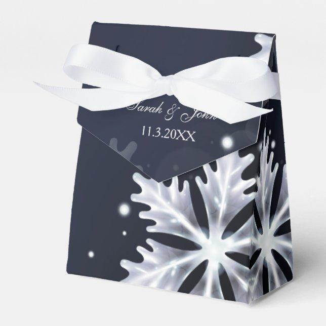 Blume in Marine und Silber Geschenkschachtel (Vorderseite)
