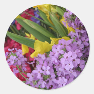Blume in mehreren Farben Runder Aufkleber