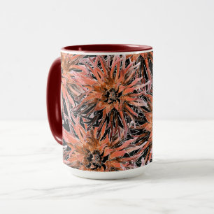 Blume in Orange und Braun. Tasse