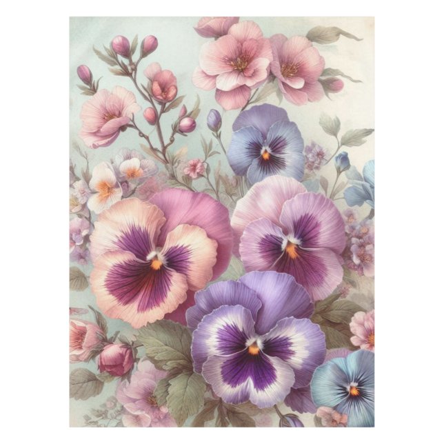 Blume in Pastellfarben Tischdecke (Vorderseite)