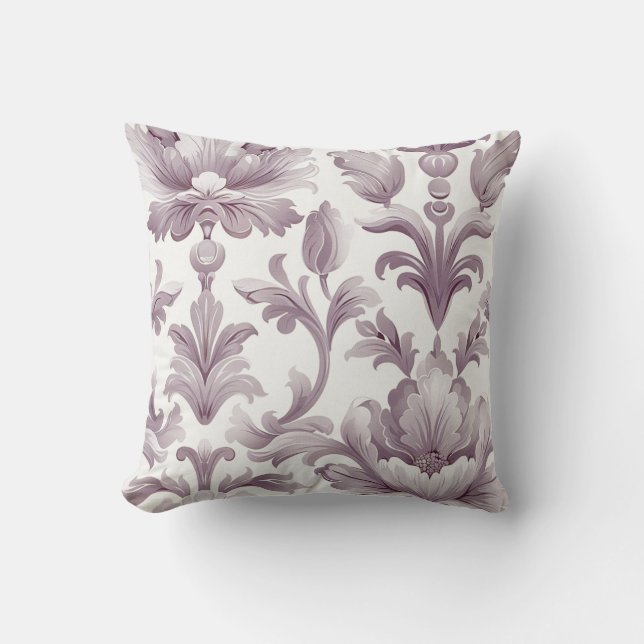 Blume in Pastellrosa, Luxusausstattung Damask Kissen (Vorderseite)