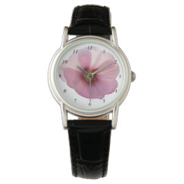Blume in Pink Hollyhock Armbanduhr