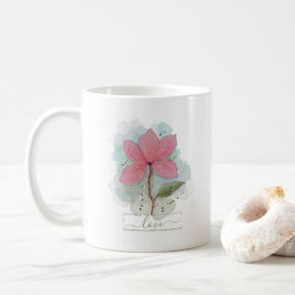 Blume in Rosa Kaffeetasse