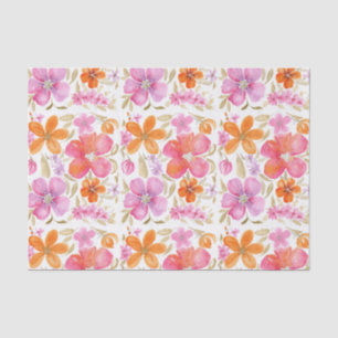 Blume in Rosa Orange Lila Seidenpapier