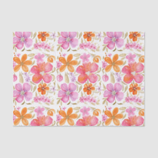 Blume in Rosa Orange Lila Seidenpapier