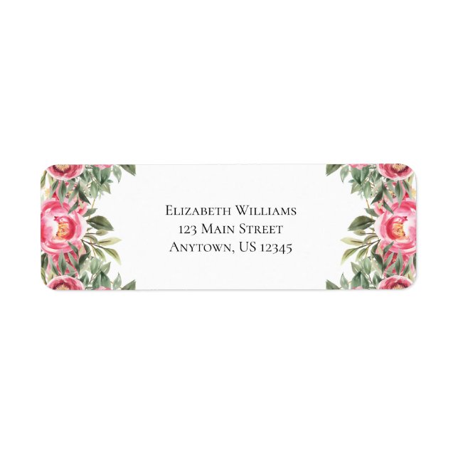 Blume in Rosa Rücksendeadresse (Vorne)