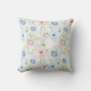 Blume in Rosa und Blau. Kissen