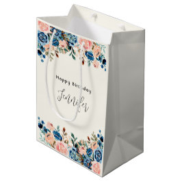 Blume in Rosa und Blau Mittlere Geschenktüte