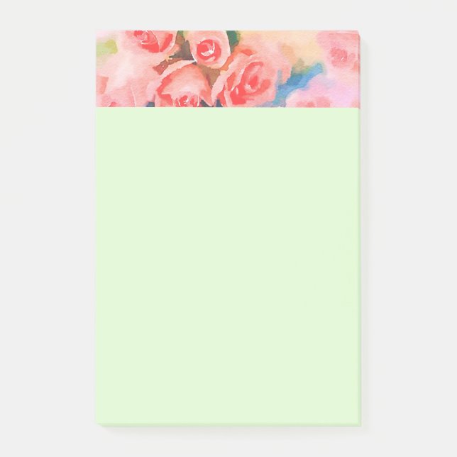 Blume in Rosa und Gelb Post-it Klebezettel (Vorderseite)