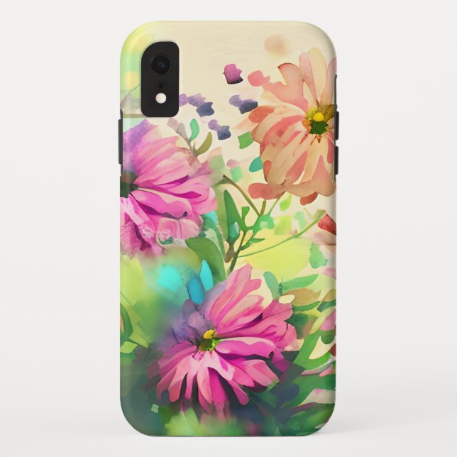 Blume in Rosa und Korallenwasser Case-Mate iPhone Hülle (Rückseite)