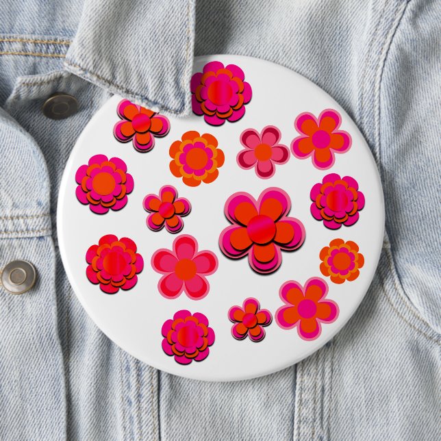 Blume in Rosa und Orange Button (Beispiel)