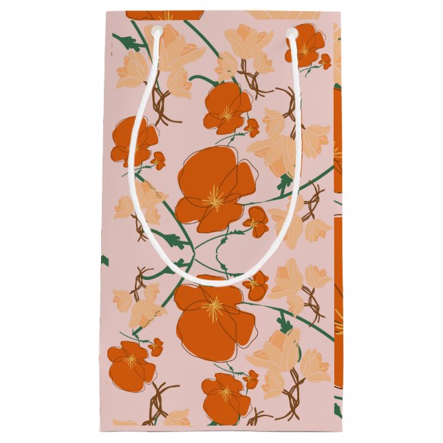 Blume in Rosa und Orange Kleine Geschenktüte (Vorderseite)