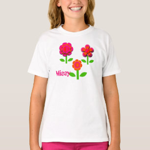 Blume in Rosa und Orange T-Shirt