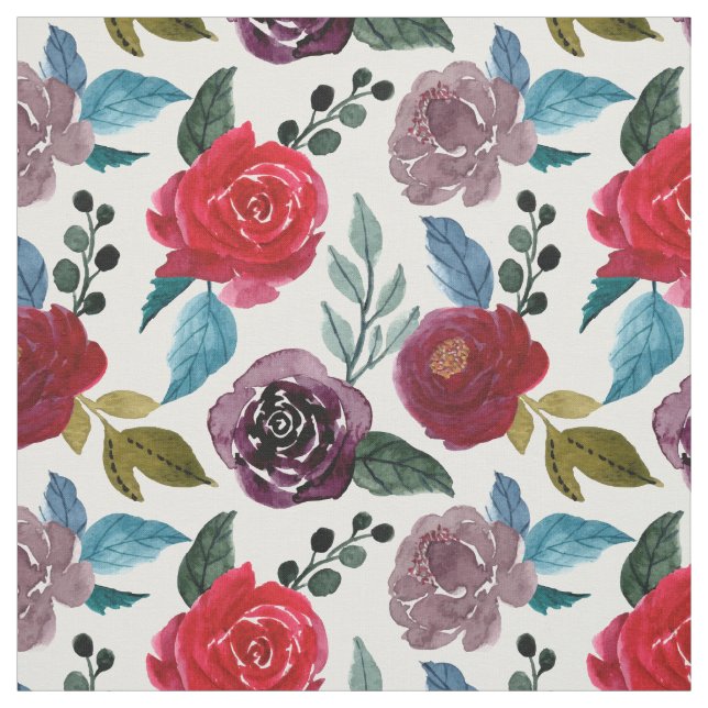 Blume in Rot und Bordeaux Stoff (Muster)