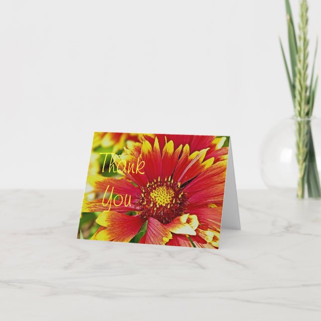 Blume in rot und gelb danke (Vorderseite)