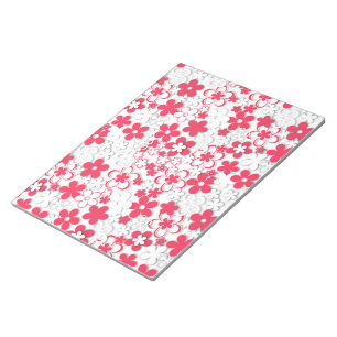 Blume in Rot und Weißpapier Notizblock