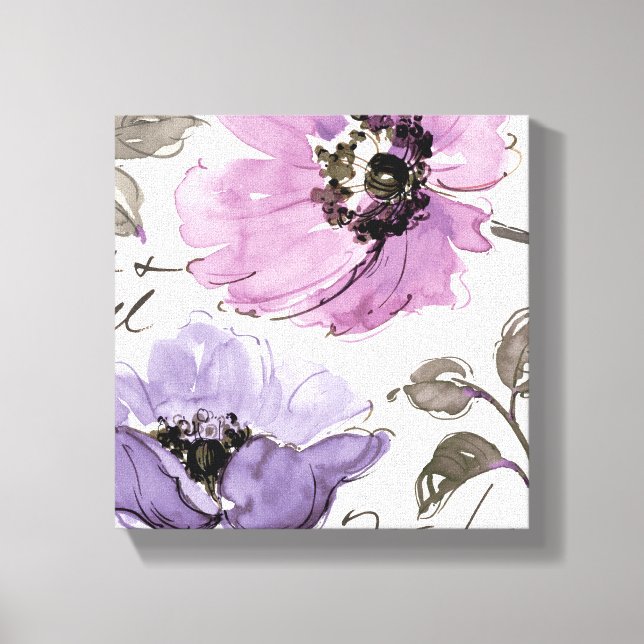 Blume in Schattierungen von Lila Leinwanddruck (Vorderseite)