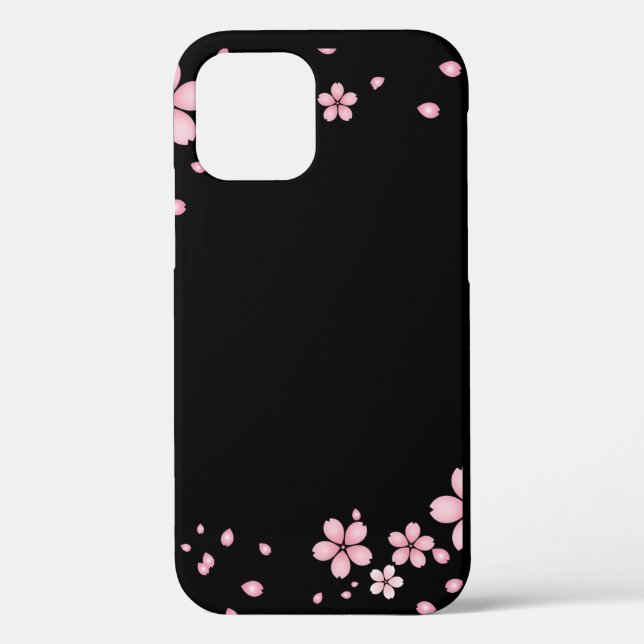 Blume in Schwarz und Rosa Case-Mate iPhone Hülle (Rückseite)