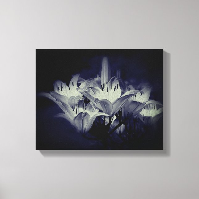 Blume in Schwarz und Weiß Leinwanddruck (Vorderseite)